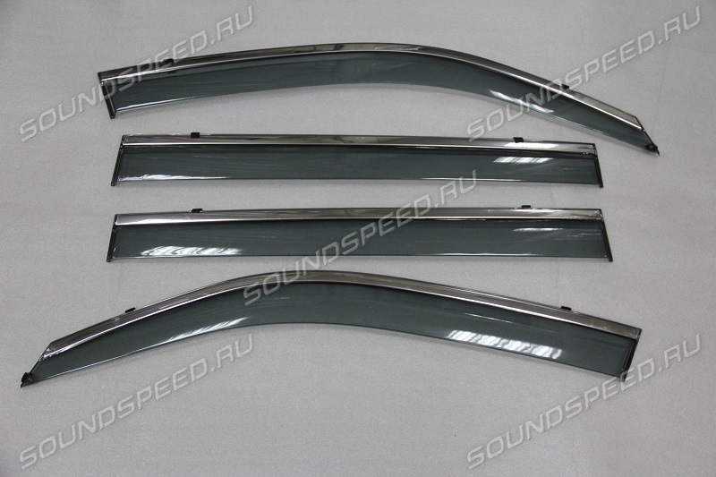 Дефлектора на окна c хром полосой нерж. вар.2 LC200